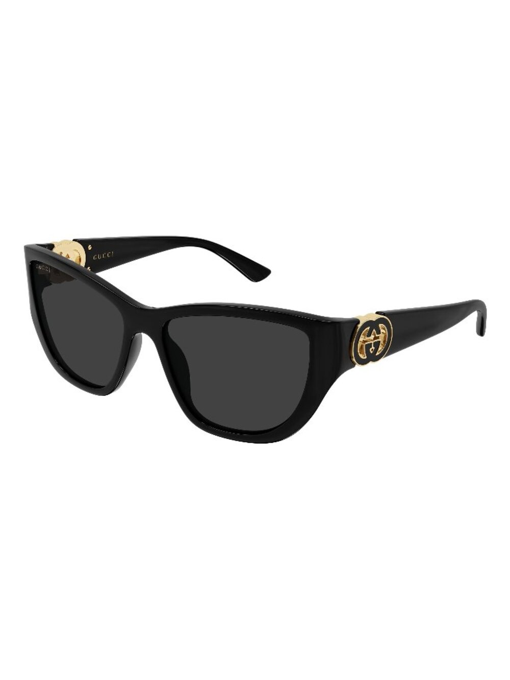 New Gucci Women's Sunglasses Black Grey Lens Injected Frame GG2122S 001 56